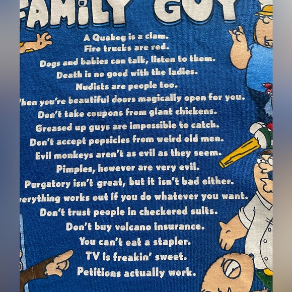 2005 Family Guy Blue Tee XL clean used vintage condition great front graphic - Picture 5 of 7